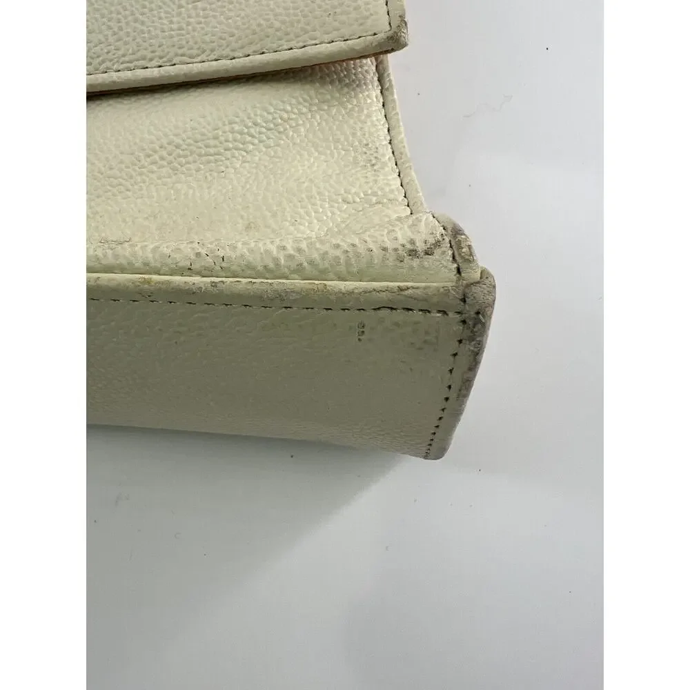 Vintage Y2K Green Mountain Purse Ivory Cream Snap Closure Retro Shoulder Bag 90s